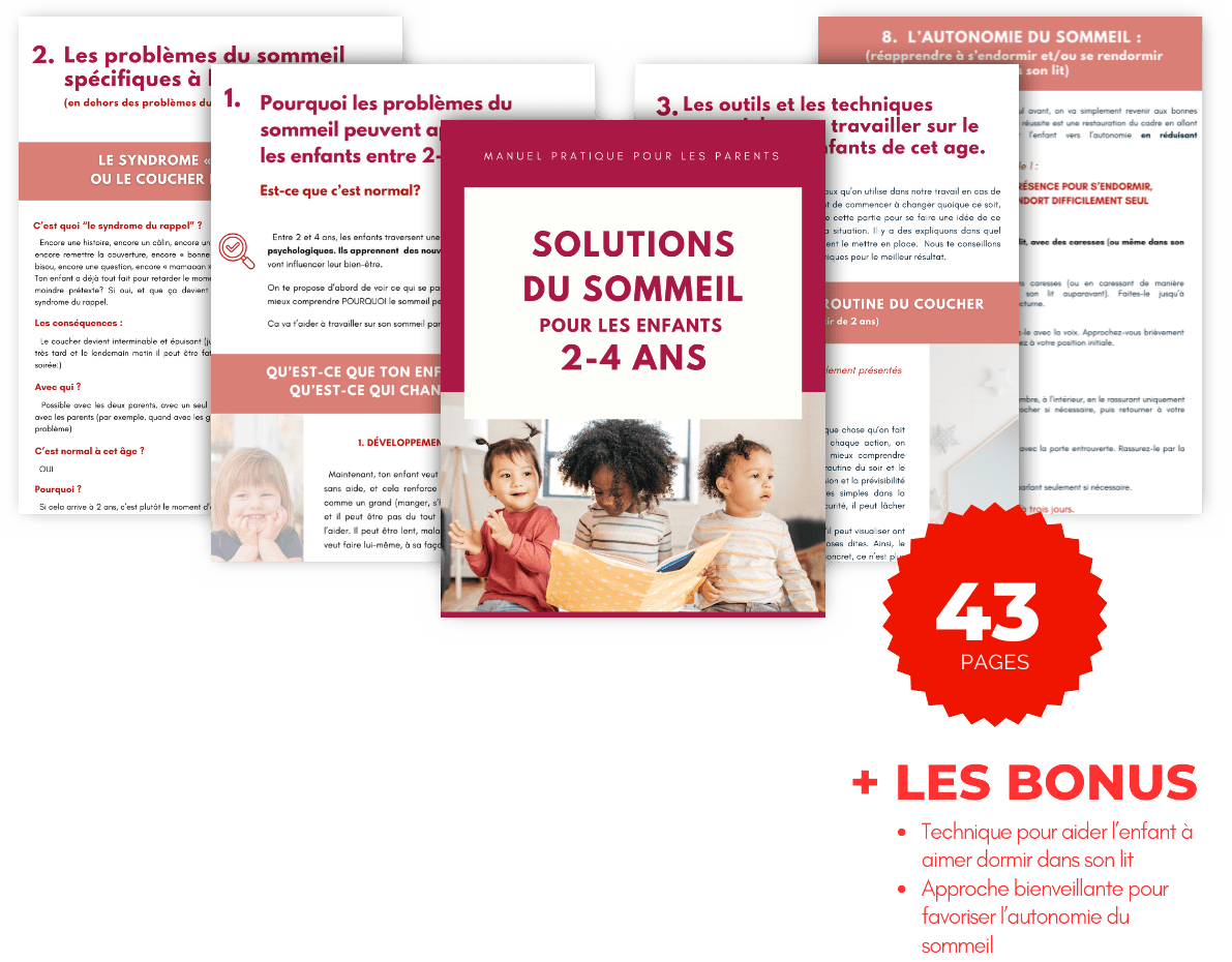 Manuel Solutions du sommeil pour les enfants de 2 à 4 ans : 43 pages et des bonus